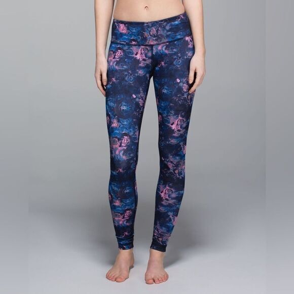 Lululemon Wunder Under Pant Full-On in Moody Mirage Bark Berry Deep‎ Navy 4 - Picture 1 of 10